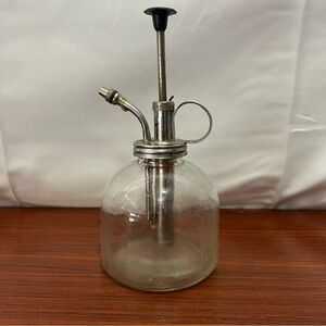 Vintage Working Clear Glass Plant Mister Spray Top Pump Made In Taiwan